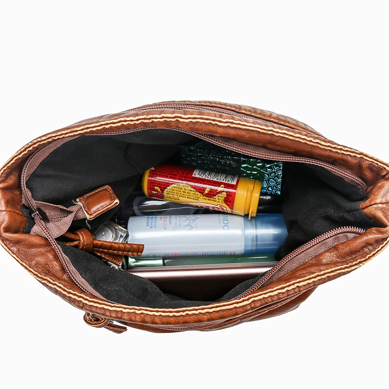 Модная многослойная Маленькая женская сумка мягкие кожаные сумочки PU сумка на плечо ретро сумки через плечо для женщин сумки-мессенджеры