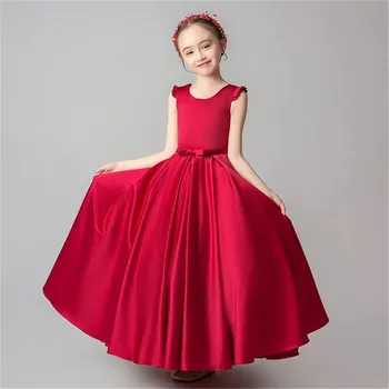 

High-Quality Summer Children Girls Evening Party Wedding Long Dress For 3~14Yrs Kids Teens Elegant Host Model Show Pageant Dress