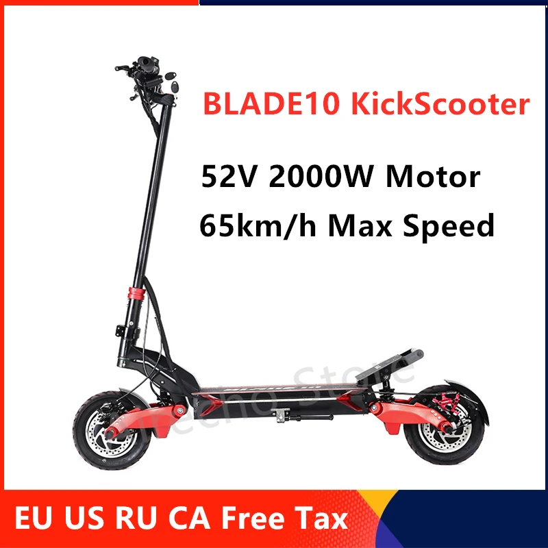 

10 Inch Off-road BLADE 10 KickScooter Smart Electric Scooter 52V 2000W Foldable 65km/h Dual Motor Skateboard Support 2 Charger