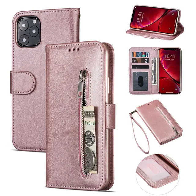 Кожаный чехол-кошелек на молнии для нового Apple iPhone 11 Pro Max Роскошный чехол iPhone11 Pro Funda для iPhone 11Pro