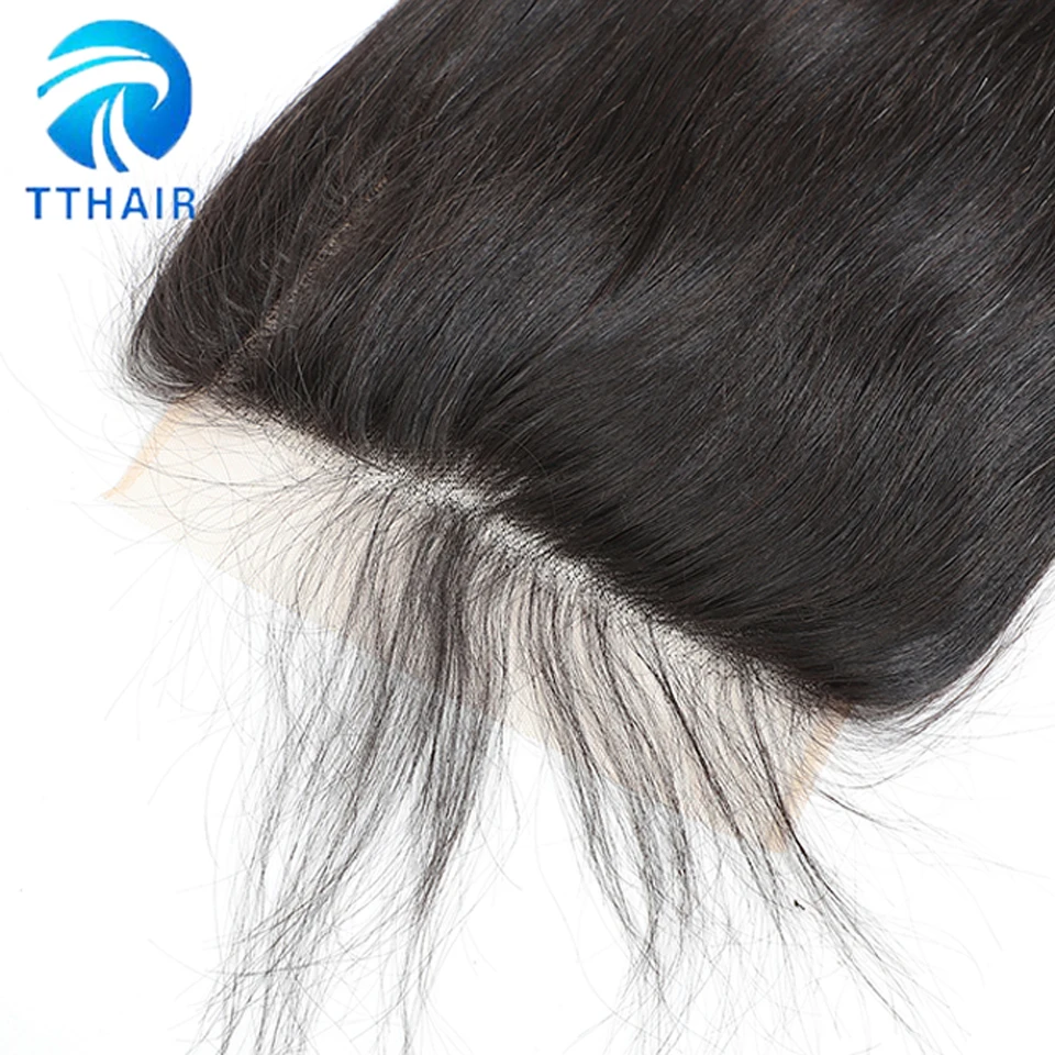 TTHAIR 7x7 синтетическое закрытие шнурка прямые волосы Remy бразильские человеческие волосы закрытие с Детские волосы швейцарская шнуровка