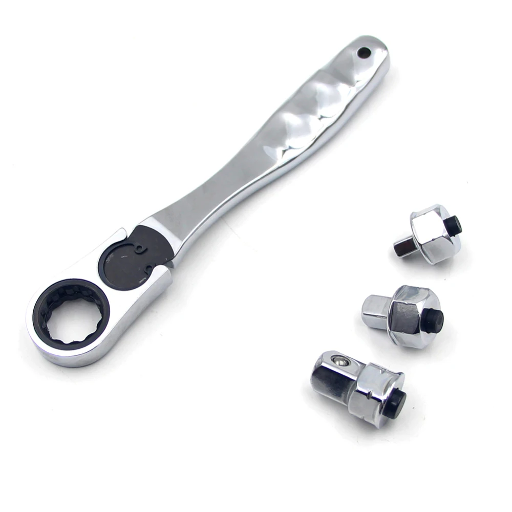

3 in 1 1/4 3/8 1/2 Two-way Ratchet Wrench Quick Sleeve Connector Hand Tools For Bicycle Motorcycle Car Repairing Tool Set