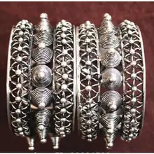 2 шт Национальный характеристики ручной работы Miao серебряный браслет стиль тонкой jewe благородный