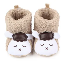 Bottes d'hiver pour bébé garçon et fille, en molleton de corail, avec dessin animé de mouton, chaussures de neige, souples et rembourrées, nouvelle collection