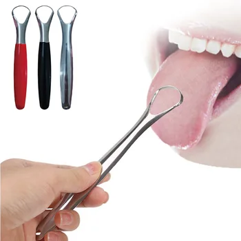 

1pc Tongue Brush Stainless Steel Scraper Reusable Tongue Scraper Fresh Breath Cleaning Coated Tongue Oral Hygiene Care Tool