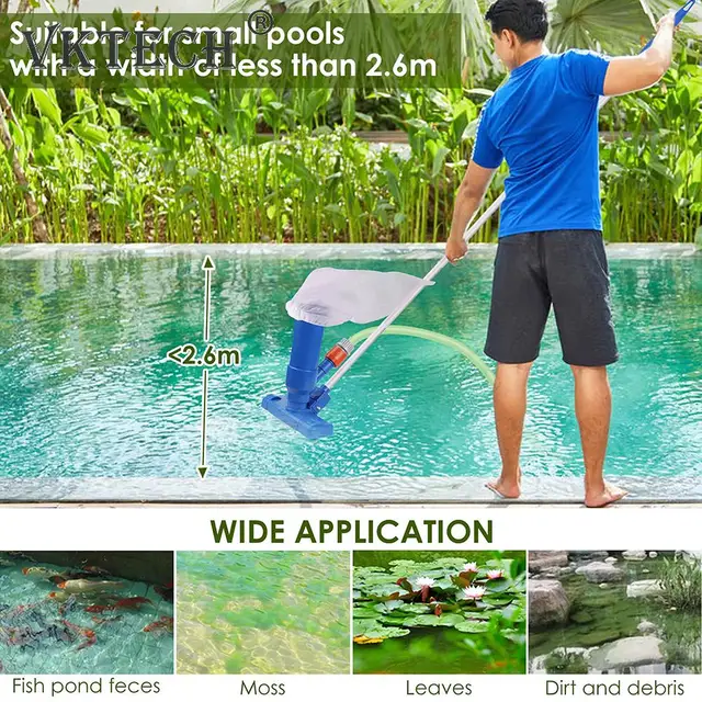 Medence Porszívó Hordozható Úszó Tó Szökőkút Vákuum Fertőtlenítő Szerszám Szívófej Kefe Tisztító Kiegészítők - Image 4