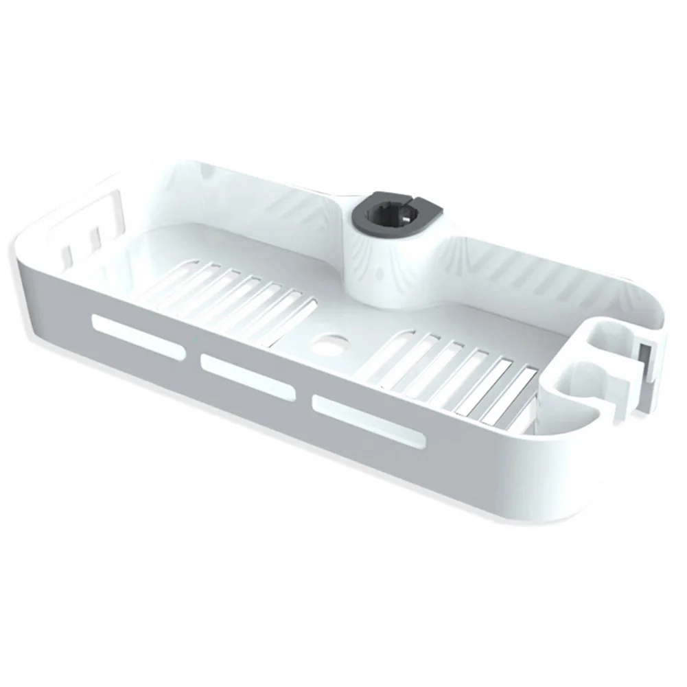 Фиолетовый Bathroom Shower Rack Punch Free Tray Holder Sundry Organizer Shelf for Home can CSV - Цвет: Фиолетовый