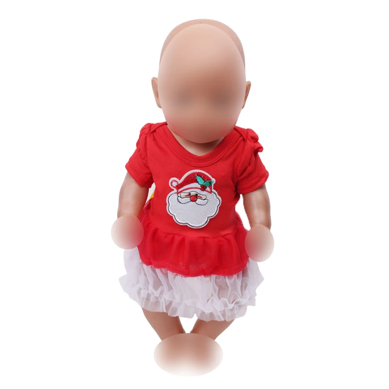 43 см Детские куклы Санта костюм новорожденное красное рождественское платье детские игрушки Санта-Клаус подходит Американский 18 дюймов Кукла для девочек f43
