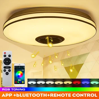 

Thicken Modern LED Ceiling Light Dimmable RGB APP bluetooth Music Lamp with Remote Control for Livingroom Bedroom