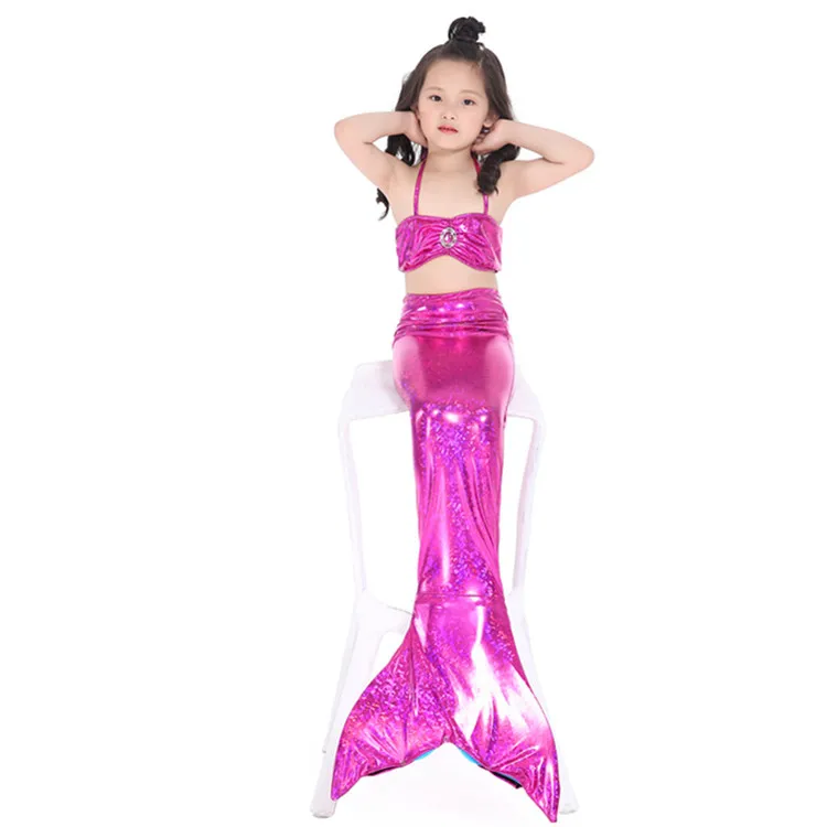 Новое платье для девочек русалки костюм с хвостом для маленьких детей Русалочка Ариэль купальник, Детские купальники ванный комплект можете добавить сюда свой плавник