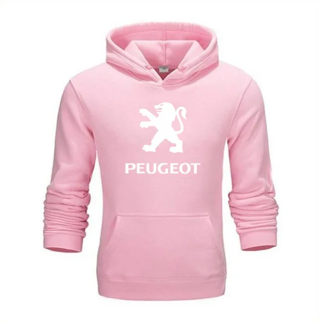 Логотип peugeot, толстовки, зимняя мужская куртка, пуловер, Мужское пальто, повседневная шерстяная подкладка, флисовые свитшоты peugeot, размер XS-4XL - Цвет: Розовый