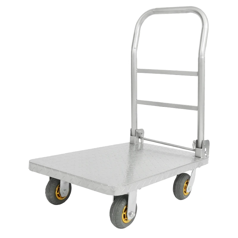  Simple Portable Pull Small Push Car Heavy King Flat Cart Labor-saving Trailer Lightweight Folding S