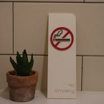 

Erected No Smoking Sign Sticker Warm Tips Acrylic Signs Men Women Toilets WC Custom Plaque Instructions Address Door Signage
