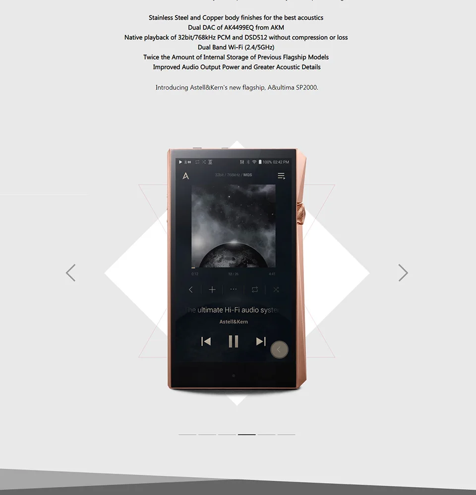 New Arrivals IRIVER Astell&Kern A&Ultima SP2000 512GB High-Resolution Music Player Lossless music hi-fi MP3 Dual DAC Native DSD