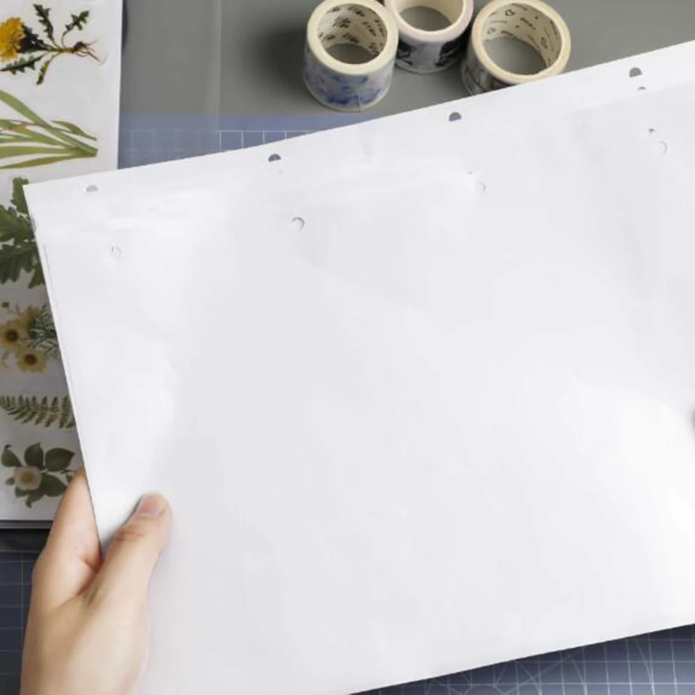 10 Blank Sheet Double-Sided Release Paper Tape Sticker Paper 4 / 6-Loof Holes Binding Storage Illustrated Book DIY hand account