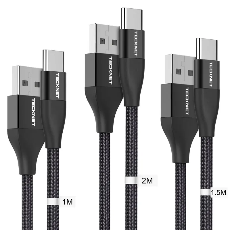 3 Pack TeckNet 3 упаковки usb type C кабель для Xiaomi Redmi Note 7 3A шнур для быстрой зарядки usbc зарядное устройство 2 м type-C кабель для samsung S9 - Цвет: 3 Pack