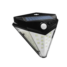 32LED солнечный светильник с датчиком движения, открытый водонепроницаемый IP44, Трёхстороннее освещение, треугольная настенная лампа для сада, патио