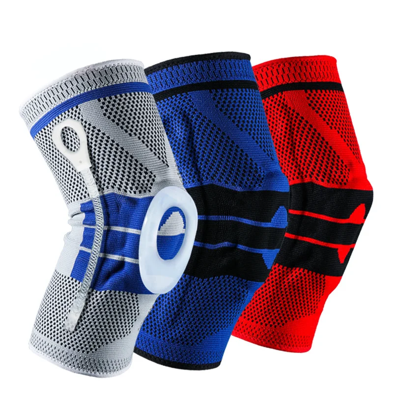 

1 pcs Knee Patella Protector Brace Silicone Spring Knee Pad Basketball Running Meniscus Compression Knee Sleeve Support Sports