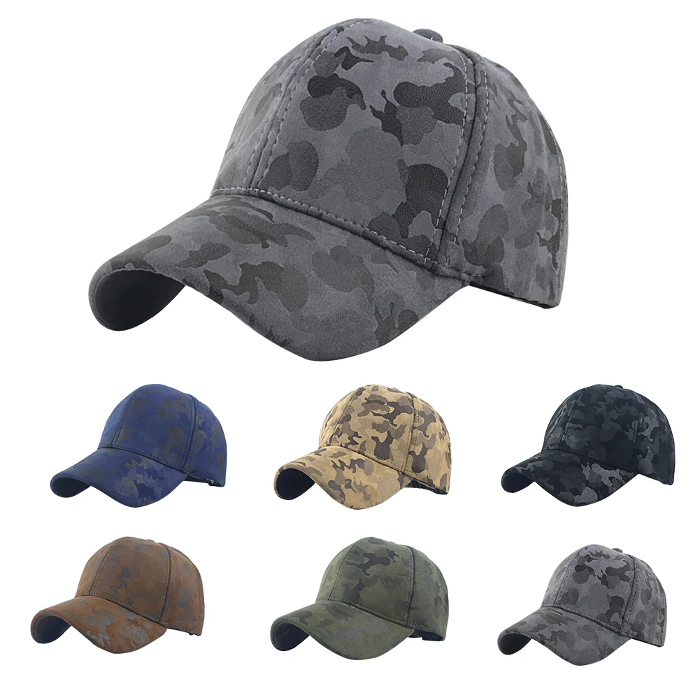 Модные регулируемые приталенные повседневные бейсболки Snapback Кожаные Замшевые уличные спортивные унисекс шапки Весна Лето PU камуфляж