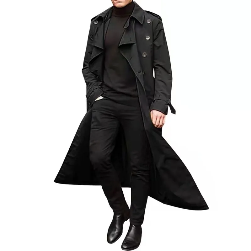 Men's Windbreaker Autumn New Button Belt Overcoat Coat Streetwear Oversize Clothes Fashion Male Cardigan Hip Hop Loose Jackets | Мужская