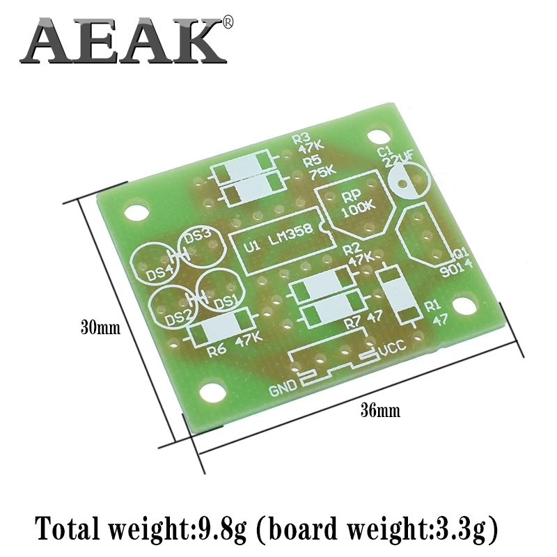 AEAK LM358 светодиодный светильник для дыхания, электронный производственный набор, электронные наборы, детали для самостоятельной сборки, дыхательный светильник, diy набор, PCB лаборатория