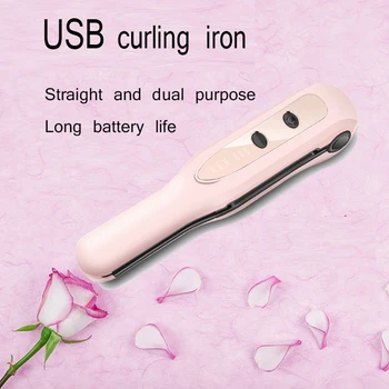 

Portable Cordless Hair Straightener for Travel Mini USB Rechargeable Flat Iron