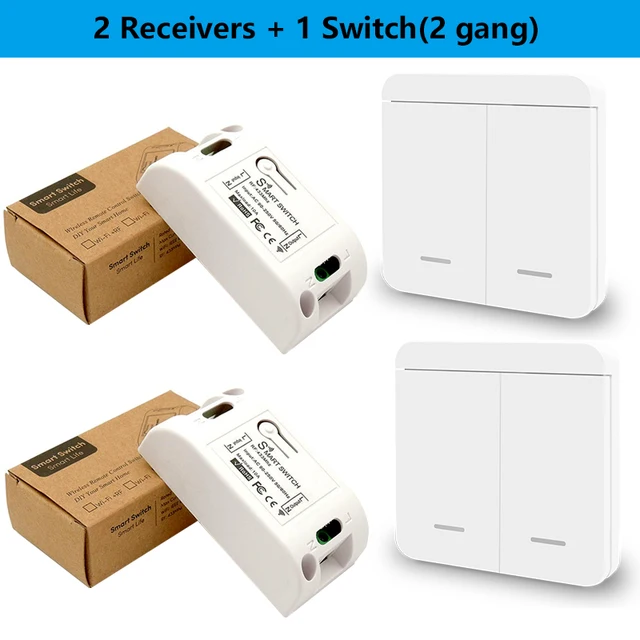 433Mhz Smart Light Switch LED Push Button Switch Universal Wireless Remote Control AC90~250V 10A 1CH Relay controller for Lamp 2R 2W