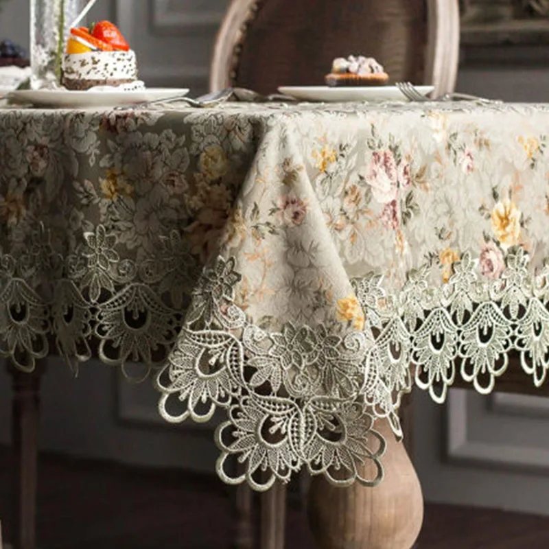 Elegantly embroidered lace satin top quality table runners for furniture /& table