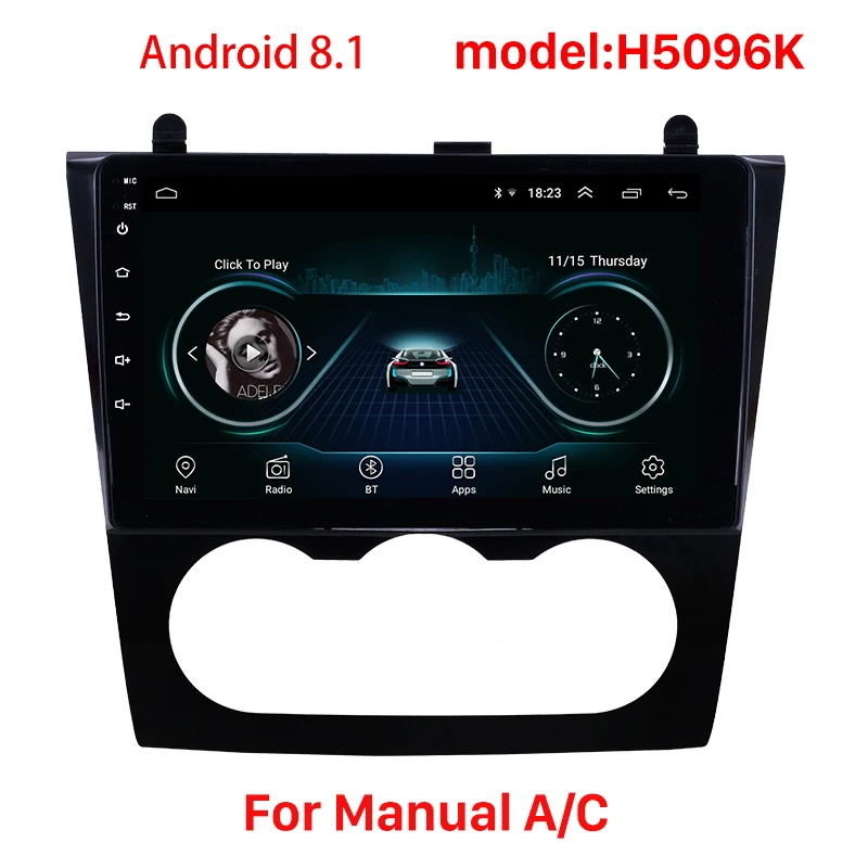 Seicane Android 8,1 Автомобильный gps стерео радио плеер для 2008-2012 Nissan Teana Altima Руководство A/C и авто A/C поддержка DVR wifi SWC - Цвет: H5096k Manual AC