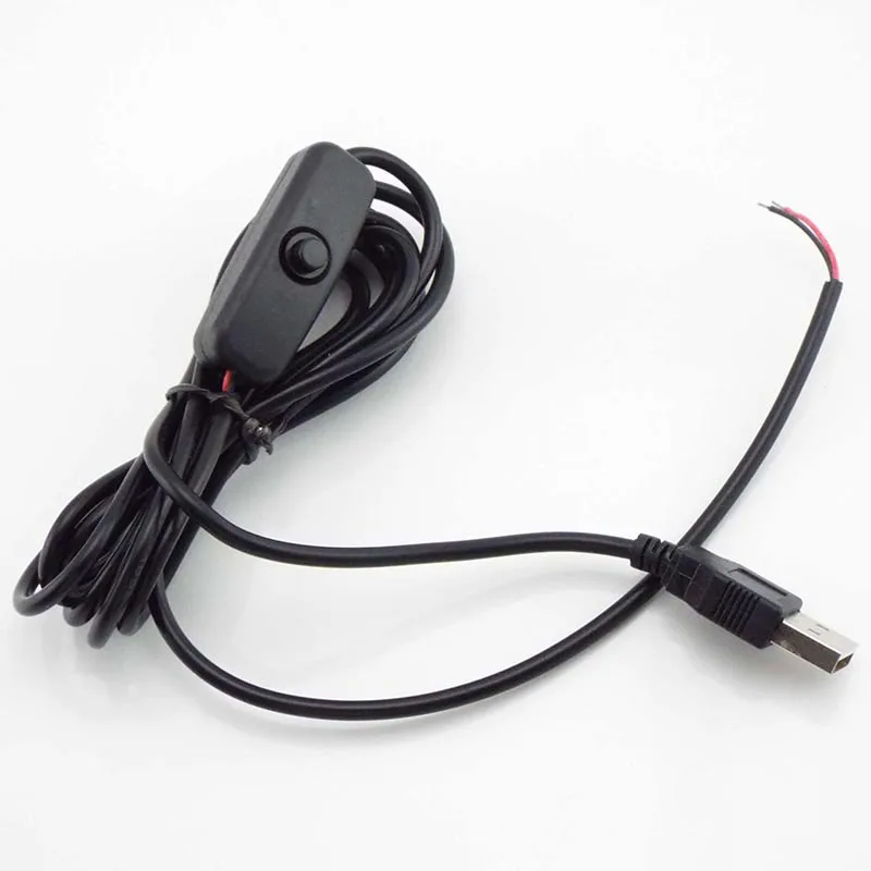 Description Picture 5 of item2 pin 2M USB Extension Cable Connector power supply Wire LED chips light on/off Switch Electrical 5V 12V For LED strip Lighting