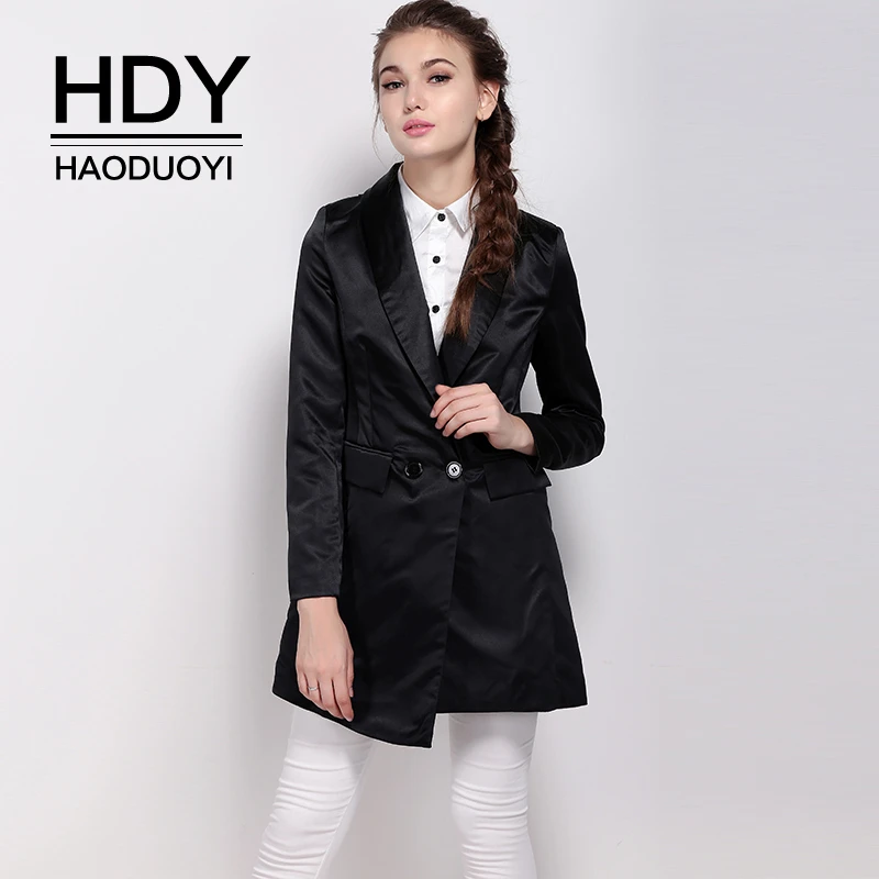 

HDY Haoduoyi Fashion Autumn Ladies New Arrivals Casual Office Lady Solid Elegant Commuting Button-down Super Comfy Blazer