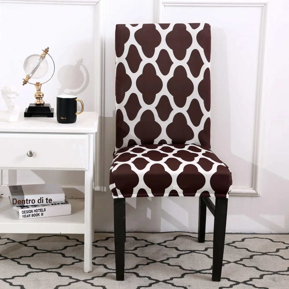 1/2/4/6PCS Flower Print Removable Chair Cover Stretch Elastic Slipcovers Restaurant Fold Hotel Chair Cover For Wedding Banquet - Цвет: I