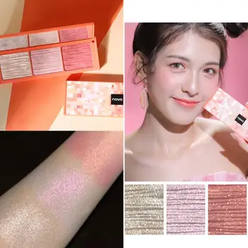 

1 Pcs 3 Colors Highlighter Blush Combination Makeup Palette Brightening Repairing Mashed Potato Pearl Make-Up Glow Kit TSLM2