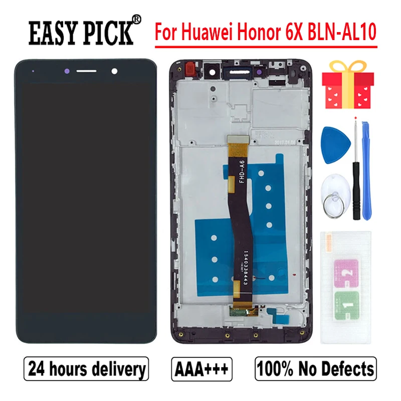 Для Huawei Honor 6X BLN-AL10 BLN-21 BLN-L22 BLN-24 ЖК-дисплей сенсорный экран дигитайзер сборка