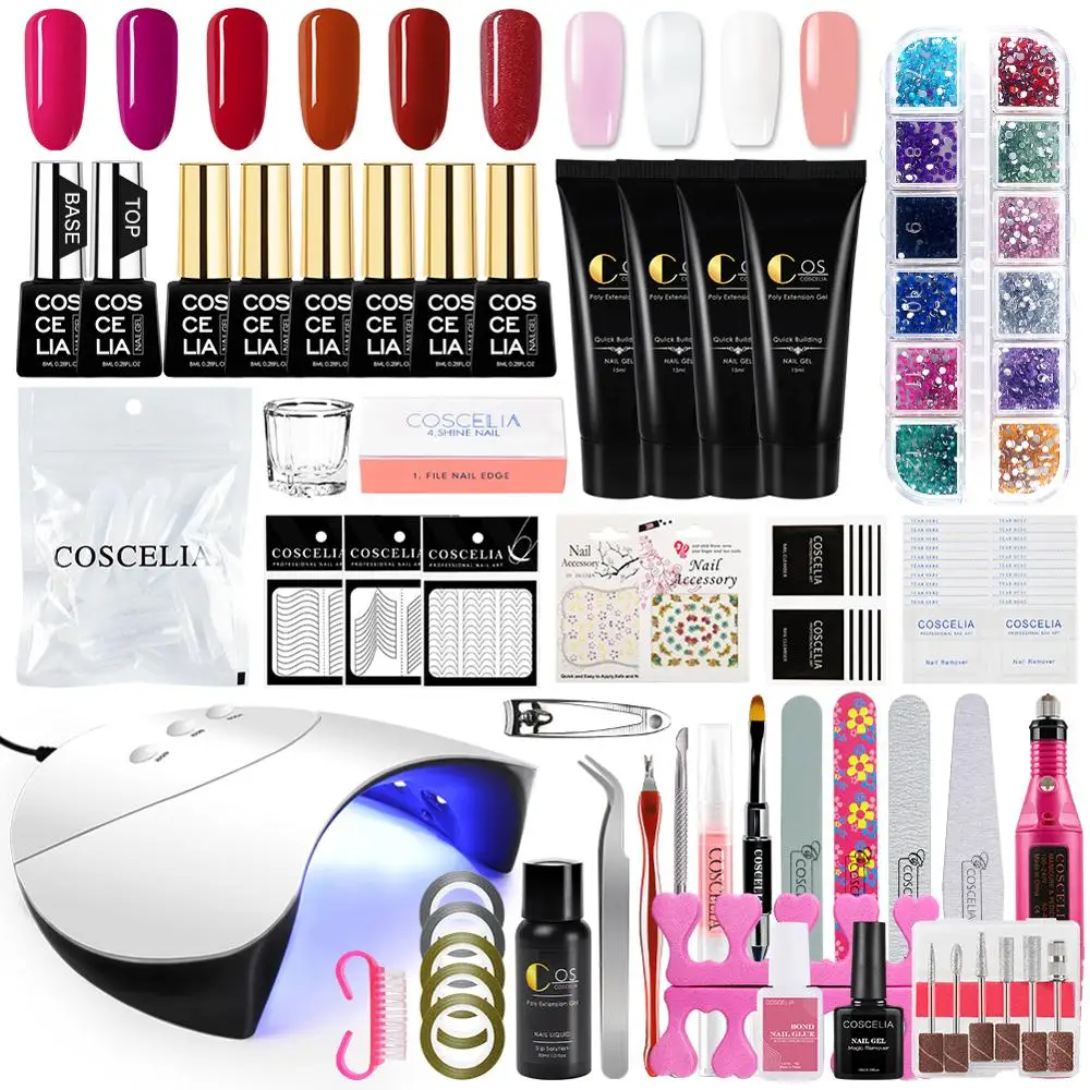 

36W UV Lamp Nail Extension Set Nail Set For Manicure Kit Gel Varnish Set Nail Drill Machine Kit Nail File Tool
