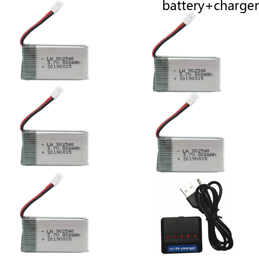 3 7 В 800 мАч 902540 Lipo аккумулятор с зарядным устройством для Syma X5C x5 X5SC X5SW M68 K60 905 30C RC