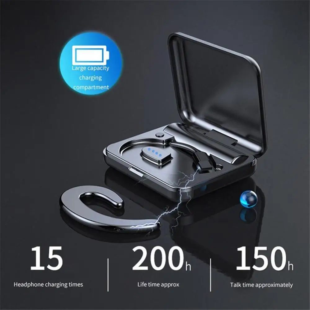 Bluetooth Earphone wireless headphone Noise Canceling Earbuds for phone mic Painless Bone Conduction Headset Ear hook for sports