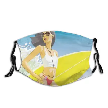 

protective mask with filter Surf Is Life The Rest Is Details anti dust PM2.5 reuse adult teen child girl