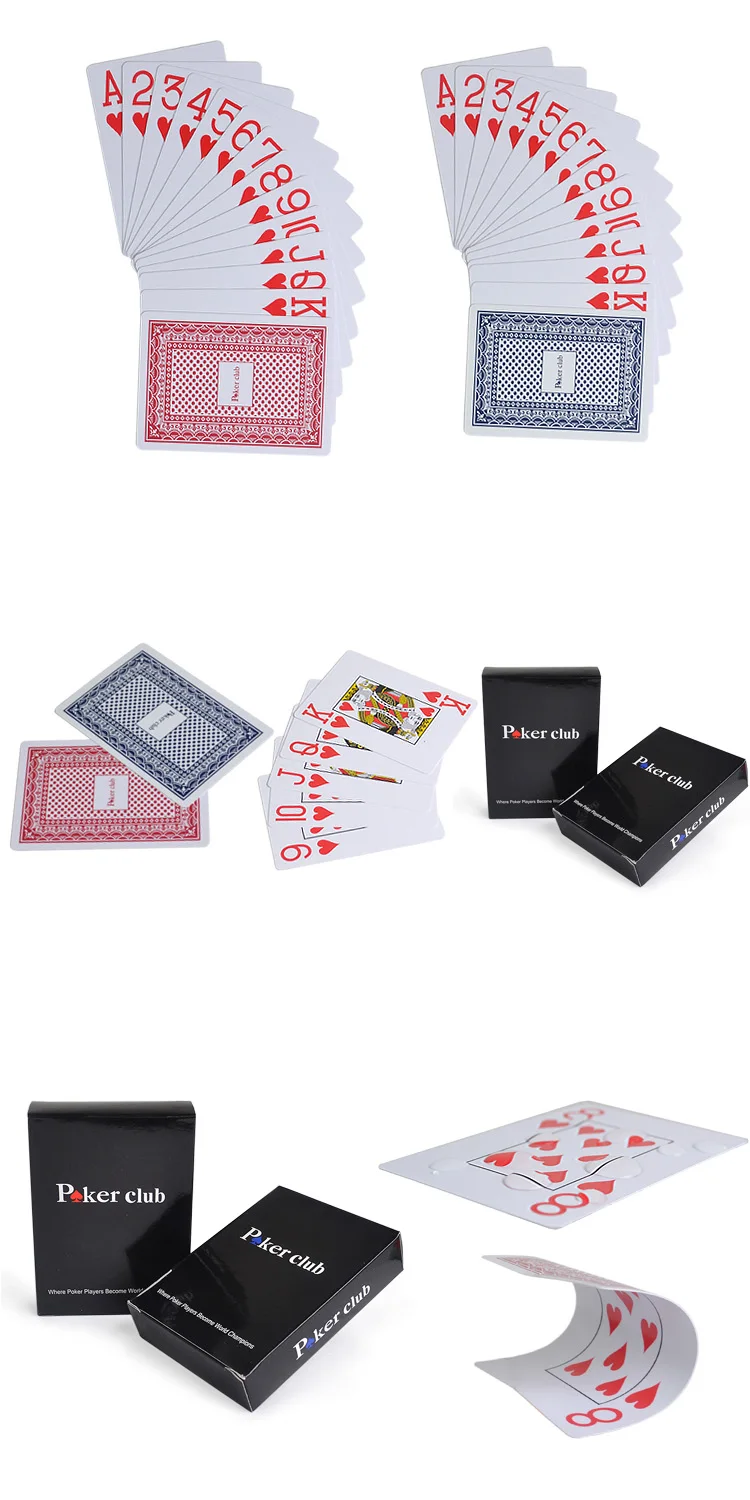 JIAYI Высокое качество водонепроницаемый пластик ПВХ игровые комплекты карт классические фокусы покер клубная карта синий красный казино 1 шт