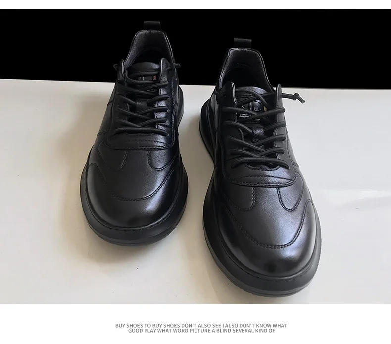 Мужская обувь из кожи и замши; Черная мужская обувь на платформе; спортивная обувь; Повседневная прогулочная обувь; ZM-93