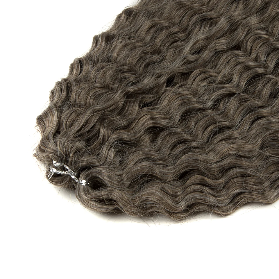 FASHION IDOL Soft Water Wave Twist Crochet Hair Synthetic Braid Hair Ombre Blonde Pink 22 Inch Deep Wave Braiding Hair Extension