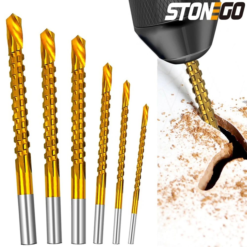 YWHWXB Titanium Boor Set - 99 Stks Hex Shank High Speed Steel Twist Boor Kit voor het boren van hout/metalen plaat/kunststof, 1/16 tot 3/8 met plastic behuizing stroage, goud