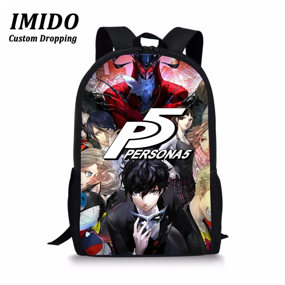 IMIDO Game Persona 5 рюкзак для мальчиков Детский Школьный рюкзак с принтом Джокер для начальной школы детские сумки-портфели для путешествий Mochilas - Цвет: WLL6758