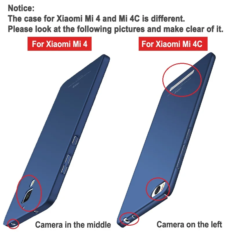 Mi 4 чехол Msvii ультра тонкий чехол для Xiaomi mi 4 mi 4 C чехол Xio mi 4c 4i чехол s Жесткий PC чехол для Xiaomi mi 4c mi 4i чехол s