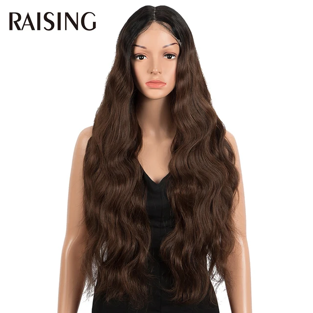 30 40 Inch Lace Front Wigs 13x6 Body Wave Black Lace Front Synthetic Wigs For Women Honey Blonde Colored Curly Wig Pre plucked TT1B 33E