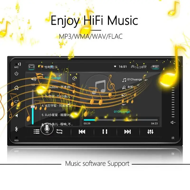7-дюймовый автомобильный 2 DIN USB вкладыш MP5 плеер Bluetooth gps Navi Стерео FM радио встроено, WI-FI для Поддержка WI-FI точки доступа
