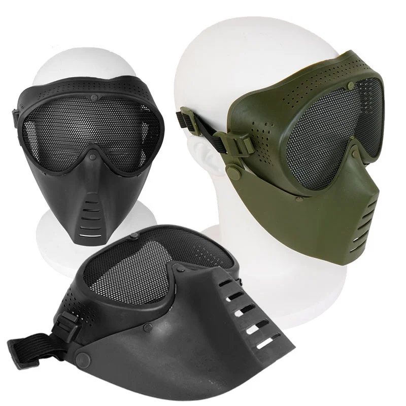 Airsoft Full Face Metal Steel Mesh Paintball Mask Hunting Accessories CS Wargame Military Army Tactical Masks