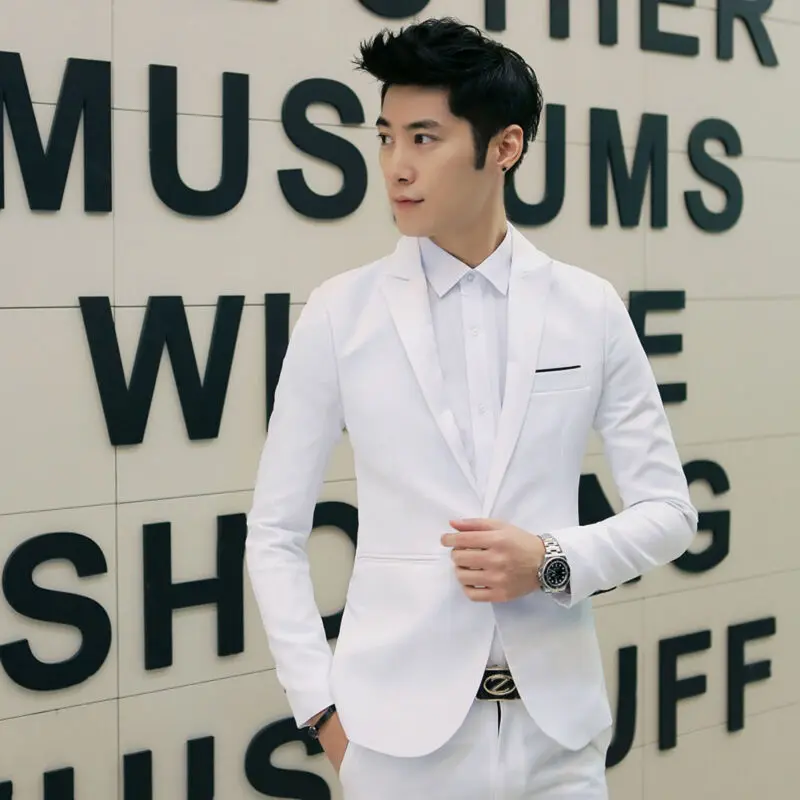 Hot Fashion Men Classic Formal Business Suit Blazer Slim Fit Casual Coat Jacket