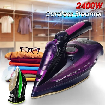 

Electric Steam Iron 2400W for Garment Cordless Steam Generator 5 Speed Adjust Clothes Ironing Steamer Ceramic Soleplate Portable