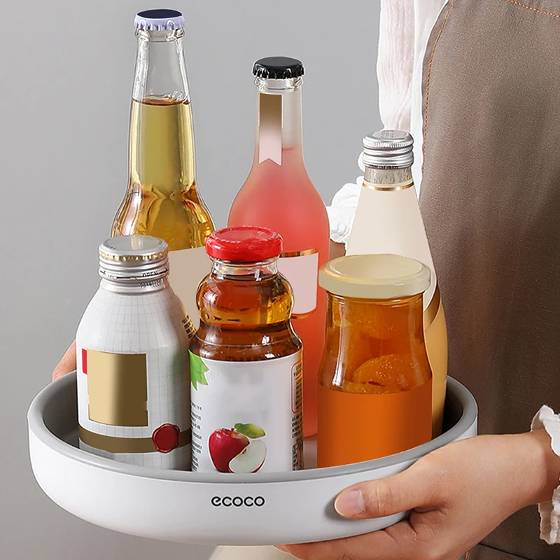 360° Rotating Spice Rack Organizer Seasoning Holder Kitchen Storage Tray Lazy Susans Home Supplies for Bathroom, Cabinets